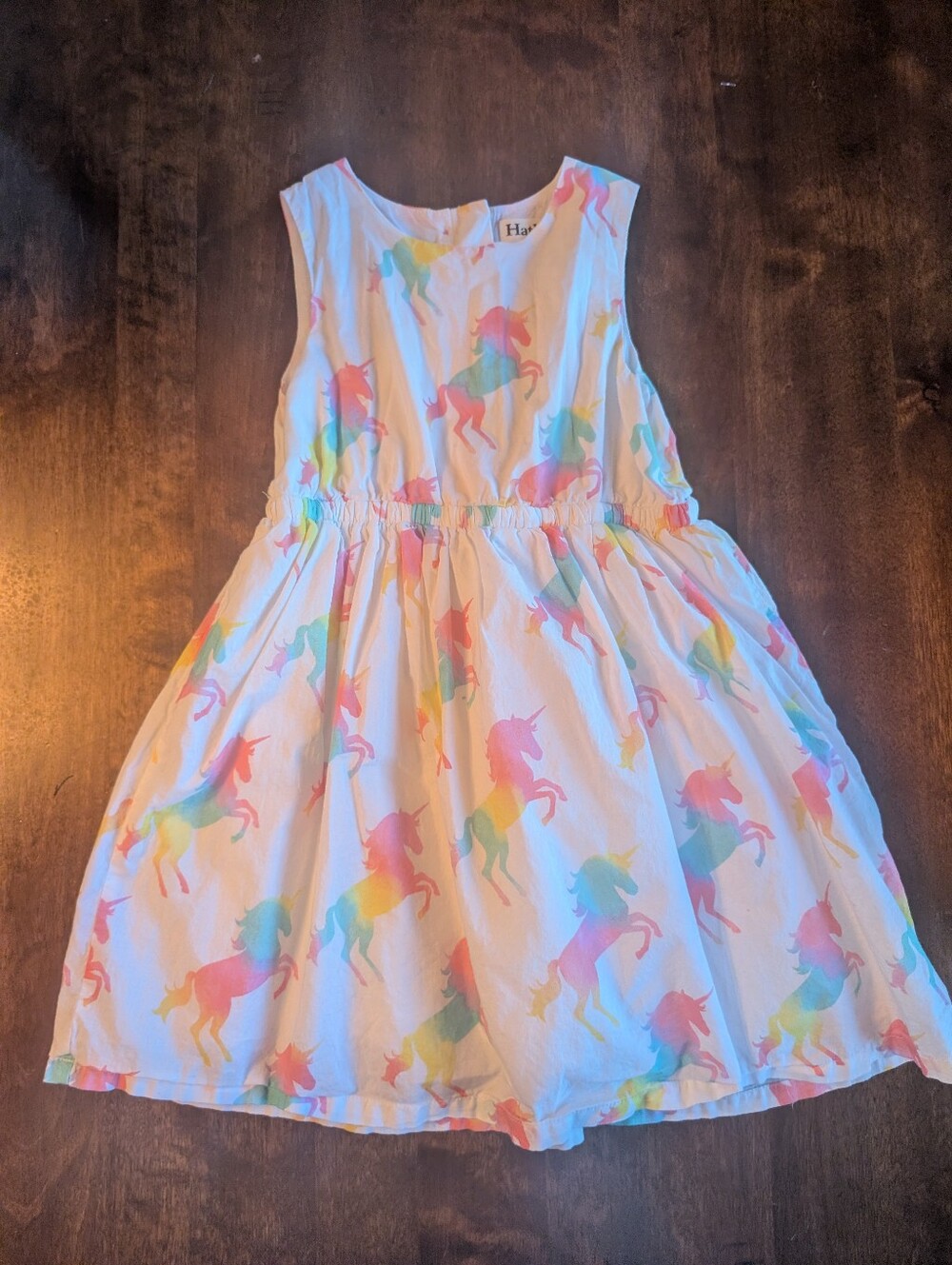 Hatley Light Pink Dress with Rainbow Unicorn Print